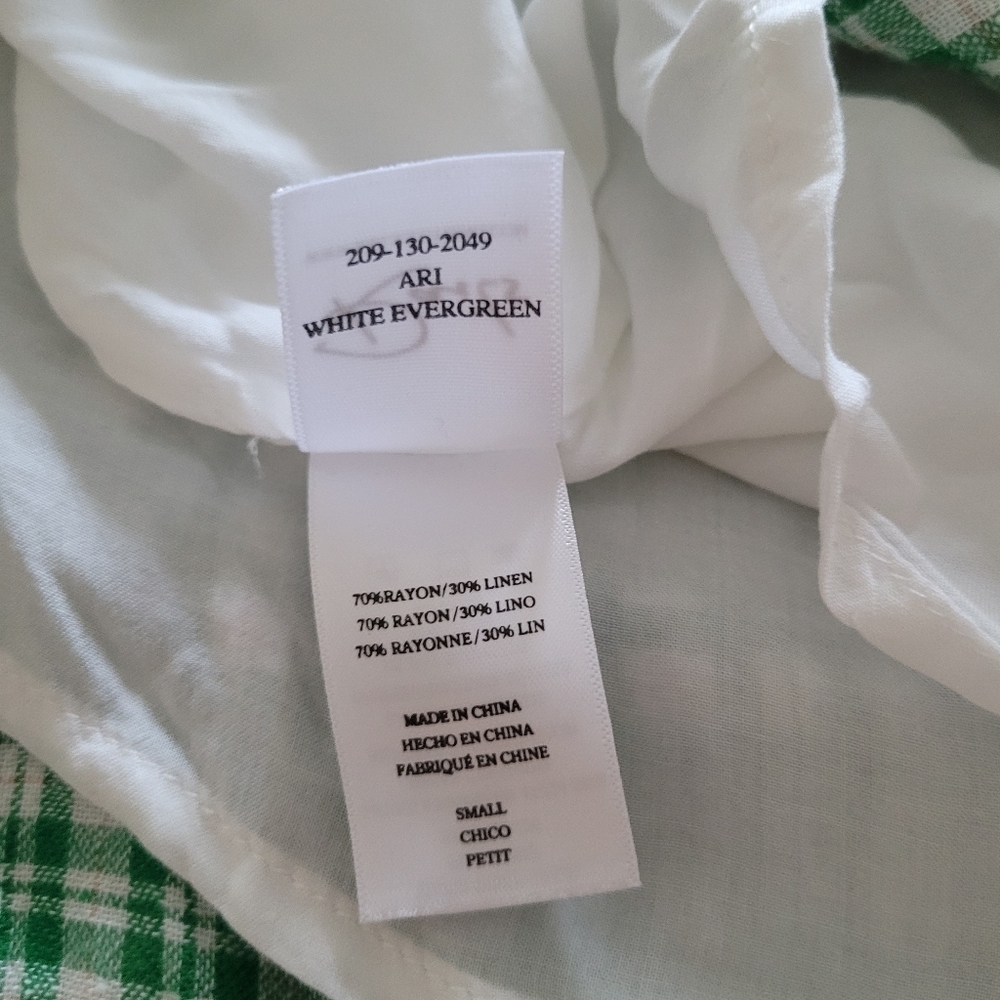 Rails Ari green plaid linen drop waist dress - Picture 4 of 9